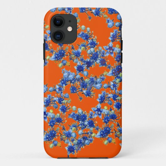 Coques Case-Mate iPhone hydrangea orange et bleu (Dos)