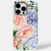Coques Case-Mate iPhone Hydrangea Pivoine Florale de Printemps Bleu Rose A (Verso)