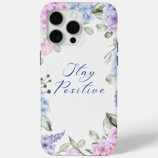 Coques Case-Mate iPhone hydrangea Restez positif - Inspiration florale (Verso)