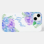 Coques Case-Mate iPhone Hydrangeas à l'aquarelle Floral chic (Verso (horizontal))