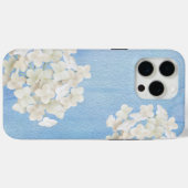 Coques Case-Mate iPhone Hydrangeas Blancs Sur Bleu Aquarelle (Verso (horizontal))