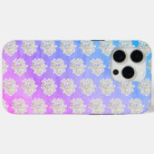 Coques Case-Mate iPhone Hydrangeas blancs sur fond aquarelle dégradé (Verso (horizontal))