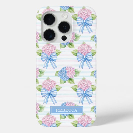 Coques Case-Mate iPhone Hydrangeas Bleus et Roses (Verso)