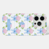 Coques Case-Mate iPhone Hydrangeas Bleus et Roses (Verso (horizontal))