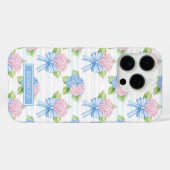 Coques Case-Mate iPhone Hydrangeas Bleus et Roses (Verso (horizontal))