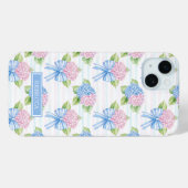 Coques Case-Mate iPhone Hydrangeas Bleus et Roses (Verso (horizontal))