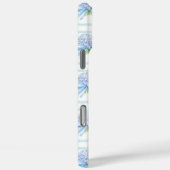 Coques Case-Mate iPhone Hydrangeas Roses Bleues et Roses Rayées (Verso / Droite)