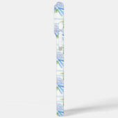 Coques Case-Mate iPhone Hydrangeas Roses Bleues et Roses Rayées (Verso / Gauche)