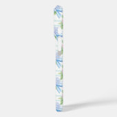 Coques Case-Mate iPhone Hydrangeas Roses Bleues et Roses Rayées (Verso / Gauche)