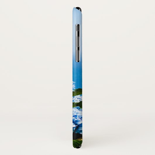 Coques Case-Mate iPhone Hydrangée bleue sur l'océan dégradé Positano (Dos/Gauche)
