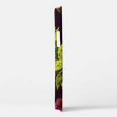 Coques Case-Mate iPhone Hydrangée, foncé, motif floral transparent. (Verso / Droite)