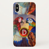 COQUES Case-Mate iPhone HYPER PARROTS /ROUGE ET BLEUE ARA GEMSTONE MONOGRA (Dos)