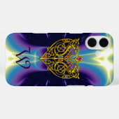 Coques Case-Mate iPhone HYPER VALENTINE, COEUR EN CELTIQUE D'OR Bleu pourp (Verso (horizontal))
