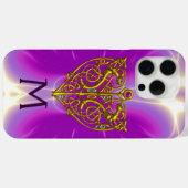 Coques Case-Mate iPhone HYPER VALENTINE HEART MONOGRAM rose Fuchsia violet (Verso (horizontal))