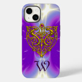 Coques Case-Mate iPhone HYPER VALENTINE MONOGRAM rose Fuchsia violet (Verso)