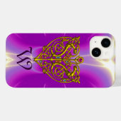 Coques Case-Mate iPhone HYPER VALENTINE MONOGRAM rose Fuchsia violet (Verso (horizontal))