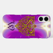 Coques Case-Mate iPhone HYPER VALENTINE MONOGRAM rose Fuchsia violet (Verso (horizontal))