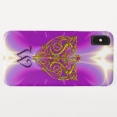 Coques Case-Mate iPhone HYPER VALENTINE MONOGRAM rose Fuchsia violet (Dos (Horizontal))