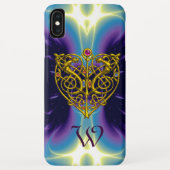 Coques Case-Mate iPhone HYPER VALENTINE MONOGRAM rose Fuchsia violet (Dos)