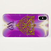 Coques Case-Mate iPhone HYPER VALENTINE MONOGRAM rose Fuchsia violet (Dos (Horizontal))