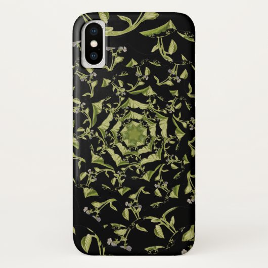 Coques Case-Mate iPhone Hypnose de nature verte et noire fractale (Dos)