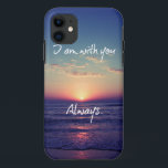 Case-Mate iPhone Case I au Bible<br><div class="desc">J'ai vu la Bible Verse Merchandise. Beautiful bible verse case with sunset over the ocean background with shades of blue and orange. lac de toutes les versaires merchandise at our store Christian Quotes: Link below:</div>