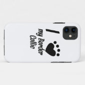 Coques Case-Mate iPhone I coeur mon border collie (Dos (Horizontal))