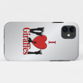 Coques Case-Mate iPhone I Heart Giraffes Argent (Dos (Horizontal))