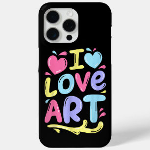 Coque iPhone 15 Pro Max I Love Art, Peintre Artiste Peinture colorée Cadea