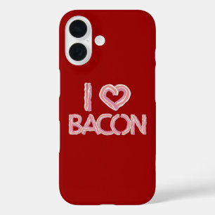 Coques iPhone 16 I Love Bacon