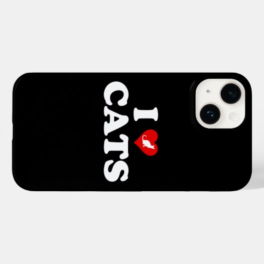Coques Case-Mate iPhone I Love (Coeur) Chats (Verso (horizontal))