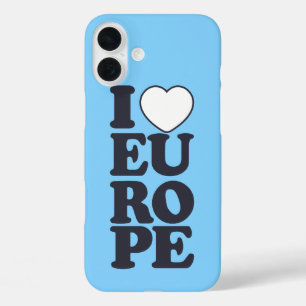 Coques iPhone 16 Plus I LOVE EUROPE caisses téléphoniques personnalisées
