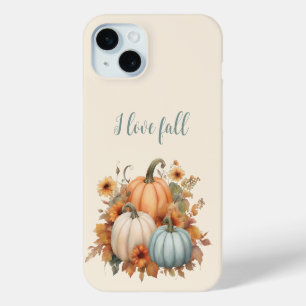 Coque iPhone 15 Mini I Love Fall Citrouille