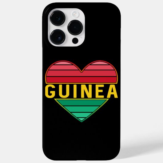Coques Case-Mate iPhone I Love Guinée, Coeur guinéen (Verso)