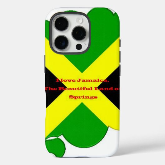 Coques Case-Mate iPhone I Love Jamaica Text on Flag Art Print (Verso)
