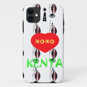 Case-Mate iPhone Case I Love Kenya Massai Art Print