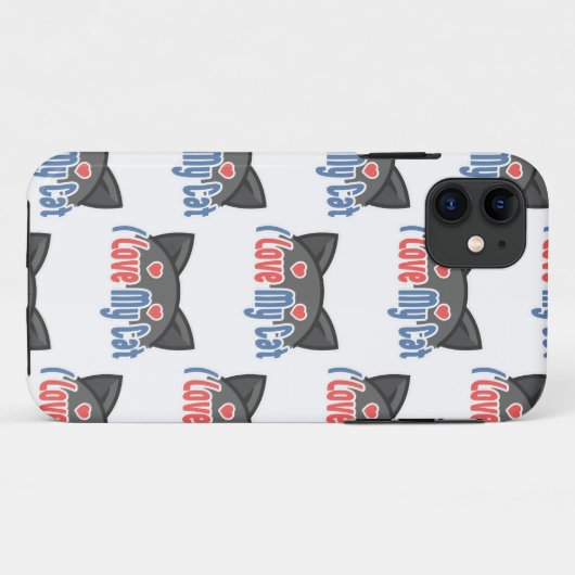 Coques Case-Mate iPhone I love my cat (Dos (Horizontal))