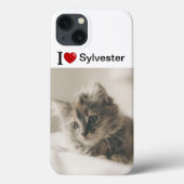 Coques Case-Mate iPhone I Love My Cat photo personnalisée (Verso)