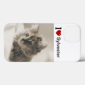 Coques Case-Mate iPhone I Love My Cat photo personnalisée (Verso (horizontal))