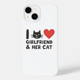 Coque Pour iPhone 14 I Love My Girlfriend and Her Cat" Tête de chat iPh