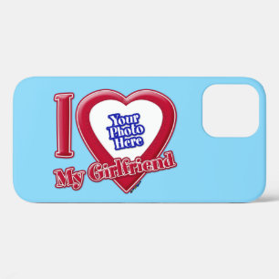 Case-Mate iPhone Case I Love My Girlfriend Photo Coeur Rouge Turquoise