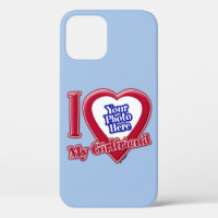 I Love My Girlfriend Photo Red Heart Baby Blue