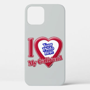 Case-Mate iPhone Case I Love My Girlfriend Photo Red Heart Grey