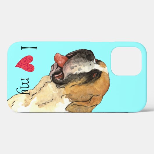 Coques Case-Mate iPhone I Love my St. Bernard (Verso (horizontal))