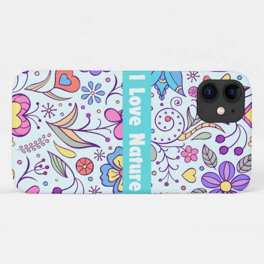 Coques Case-Mate iPhone I Love Nature Typography Art (Dos (Horizontal))