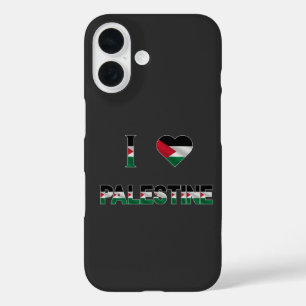 Coques iPhone 16 I Love Palestine Heart Flag Unité Liberté
