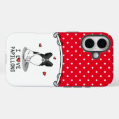 Coques Case-Mate iPhone I Love Papillons (blanc & noir) Coeurs Chiens mign (Verso (horizontal))