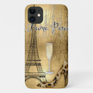Case-Mate iPhone Case I Love Paris Chic Gold Tour Eiffel Chaussures de m