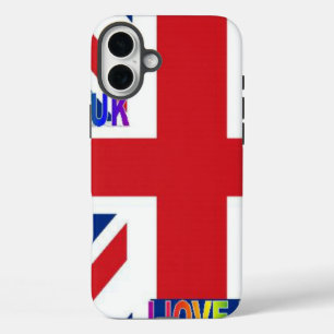 iPhone 16 Plus Case I Love UK Art Print