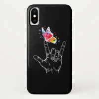 I Love You Hand Sign Language Butterfly Autism